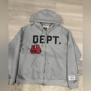 Gallery Dept Gray Hoodie Boxing with ATK shirt